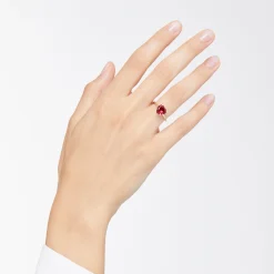 DAB1006 100AM 0009R 100 Dodo heart ring 9k rose gold synthetic ruby