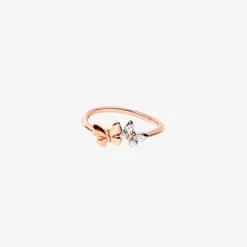 DAC2001 BFLYS DB09R 020 Dodo butterfly ring 9k rose gold white diamonds
