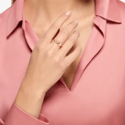 DAC3010 KNOT0 DB09R 100 Dodo nodo ring 9k rose gold white diamond