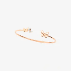 Cuff farfalla in oro rosa 9K con diamanti