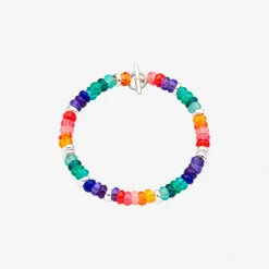 Bracciale rondelle in argento 925 e plastica riciclata