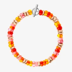 Bracciale rondelle in argento dorato oro rosa 18K e plastica riciclata