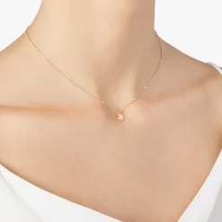 DCB9004 FOURX 0009R 100 Dodo mini four leaf clover necklace 9k rose gold