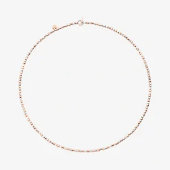 Collana mini granelli in argento 925 e oro rosa 9K
