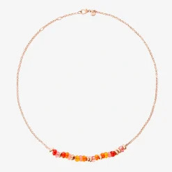 Collana rondelle in argento dorato oro rosa 18K e plastica riciclata