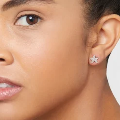 DHB9001 STARS DB0OB 100 Dodo precious star earring white diamonds 18k white gold