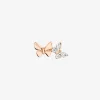 DHC2007 LBFLY DB09R 010 Dodo butterfly stud earring 9k rose gold 4 white diamonds left earring half pair