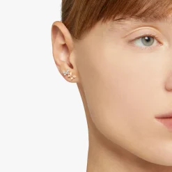 DHC2007 LBFLY DB09R 100 Dodo butterfly stud earring 9k rose gold 4 white diamonds left earring half pair