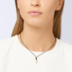 Alternative view of Ciondolo lettera "E" in oro rosa. Modello grande.