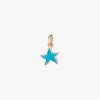DMB7002 STARS TTR9R 010 Dodo star charm 9k rose gold turquoise enamel