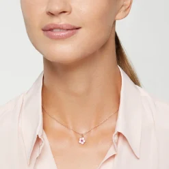 DMB9026 FLOWS ERO9R 110 Dodo cherry blossom charm 9k rose gold pink enamel