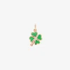DMC3001 FOURS EVE9R 010 Dodo four leaf clover charm rose gold green cathedral enamel