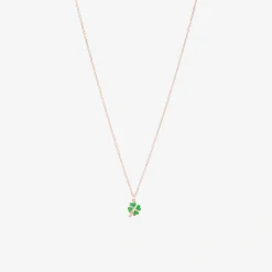 DMC3001 FOURS EVE9R 020 Dodo four leaf clover charm rose gold green cathedral enamel