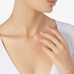 DMC3006 FLOWS DB09R 110 Dodo flower charm rose gold white diamonds