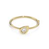 Anello castone a goccia e diamante bianco Marco Gerbella in oro 18 kt 7 AQG AN 15 1G 1 scaled
