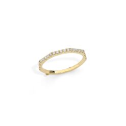 Anello ottagonale con diamanti bianchi