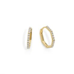 Orecchini ottagonali con diamanti bianchi