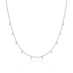 Collana 10 Castoni di Diamanti Oro Rosa