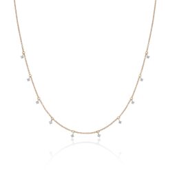 Collana 10 Castoni di Diamanti Oro Rosa