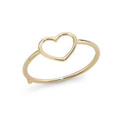 Anello cuore piccolo a filo in oro