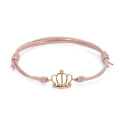 Bracciale Corona Oro Rosa con Cordino Rosso