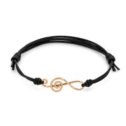 Bracciale Violino Oro Rosa con Cordino nero