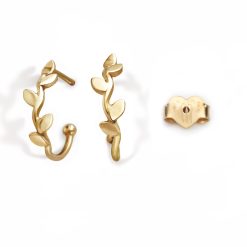 Orecchini Flora ad anello con foglie a lastra