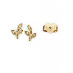 Orecchini Flora con foglie in oro e diamanti