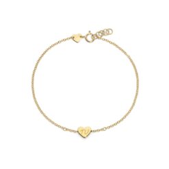 Bracciale in catena d'oro con cuore e incisione "TU"