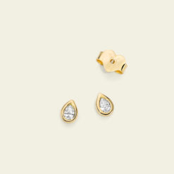 Alternative view of Orecchini con diamante a goccia Marco Gerbella in oro 18 kt