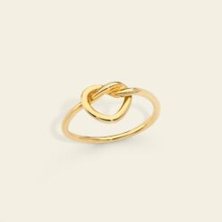 Alternative view of Anello con cuore a nodo Marco Gerbella in oro 18 kt
