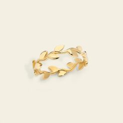 Anello Flora con foglie lastra Marco Gerbella in oro 18 kt - immagine 3