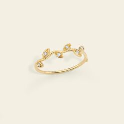 Alternative view of Anello Flora con foglie in oro e diamanti Marco Gerbella in oro 18 kt