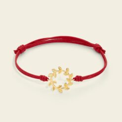 Alternative view of Bracciale cordino Flora con foglie Marco Gerbella in oro 18 kt