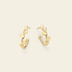 Alternative view of Orecchini Flora ad anello con foglie a lastra Marco Gerbella in oro 18 kt