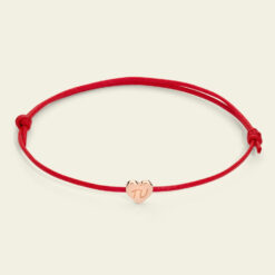 Alternative view of Bracciale cordino con cuore in oro e incisione “TU” Marco Gerbella in oro 18 kt