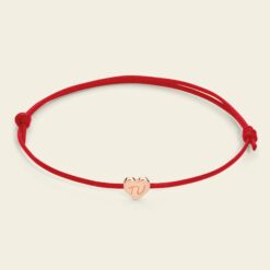 Bracciale cordino con cuore in oro e incisione “TU” Marco Gerbella in oro 18 kt - immagine 3